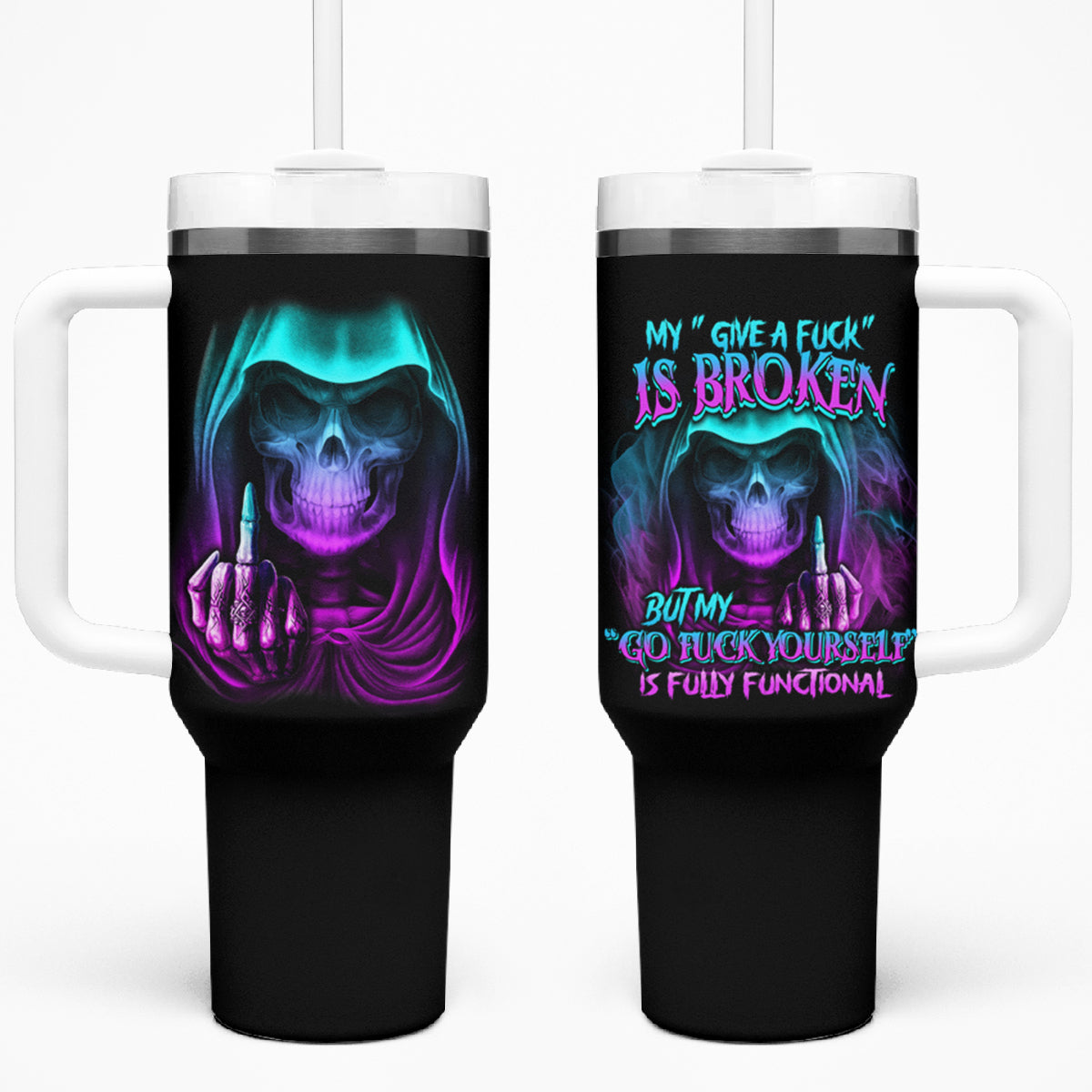 My Give A F Reaper Purple Tumbler With Handle