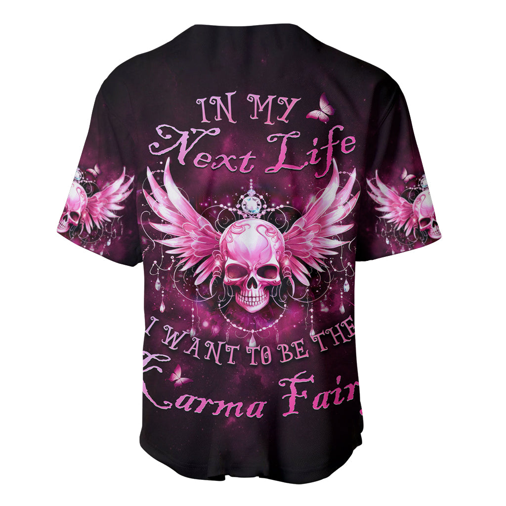 Karma Fairy Skull - In My Next Life Baseball Jersey - Wonder Print Shop