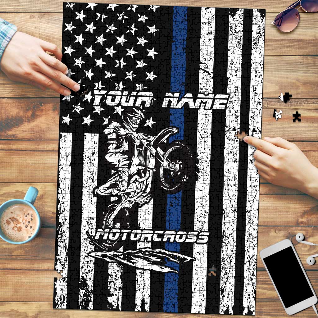 Personalized Motocross Rider Puzzle with Splash Pattern and Dirt Bike Jump Illustration - Wonder Print Shop