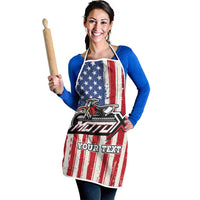 Personalized Motocross Rider Apron with American Flag and Thin Blue Line Pattern - Wonder Print Shop
