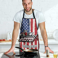 Personalized Motocross Rider Apron with American Flag and Thin Blue Line Pattern - Wonder Print Shop