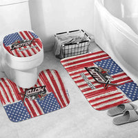 Personalized Motocross Rider Bathroom Set with American Flag and Thin Blue Line Pattern - Wonder Print Shop