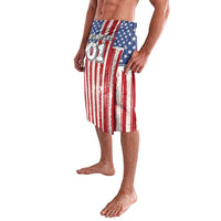 Personalized Motocross Rider Lavalava with American Flag and Thin Blue Line Pattern - Wonder Print Shop