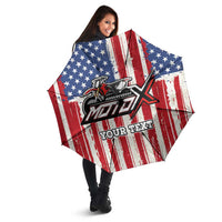 Personalized Motocross Rider Umbrella with American Flag and Thin Blue Line Pattern - Wonder Print Shop