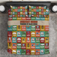Everyday Genius Powered by Black Minds Bedding Set with Colorful Invention Icons Pattern - Wonder Print Shop
