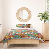 Everyday Genius Powered by Black Minds Bedding Set with Colorful Invention Icons Pattern - Wonder Print Shop