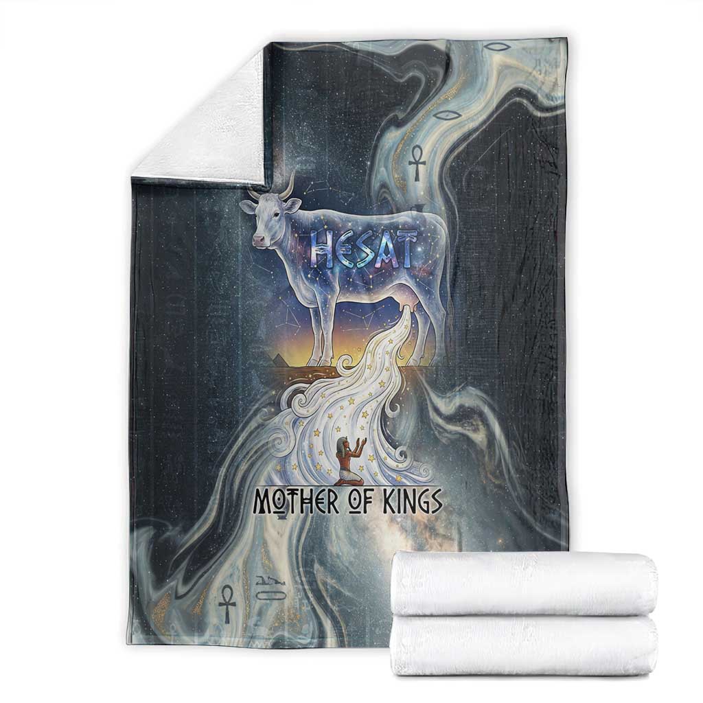Hesat Celestial Cow Egyptian Blanket with Mythic Sky Motif in Cosmic Theme