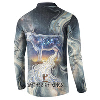 Hesat Celestial Cow Egyptian Button Sweatshirt with Mythic Sky Motif in Cosmic Theme