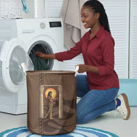Imenet Sunlit Temple Columns Laundry Basket with Ancient Egyptian Offering Scene