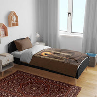 Imenet Sunlit Temple Columns Bedding Set with Ancient Egyptian Offering Scene