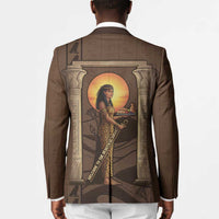 Imenet Sunlit Temple Columns Blazer with Ancient Egyptian Offering Scene