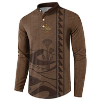 Imenet Sunlit Temple Columns Button Sweatshirt with Ancient Egyptian Offering Scene
