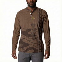 Imenet Sunlit Temple Columns Button Sweatshirt with Ancient Egyptian Offering Scene