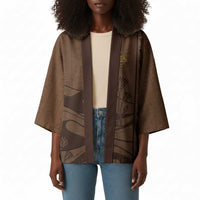 Imenet Sunlit Temple Columns Kimono with Ancient Egyptian Offering Scene