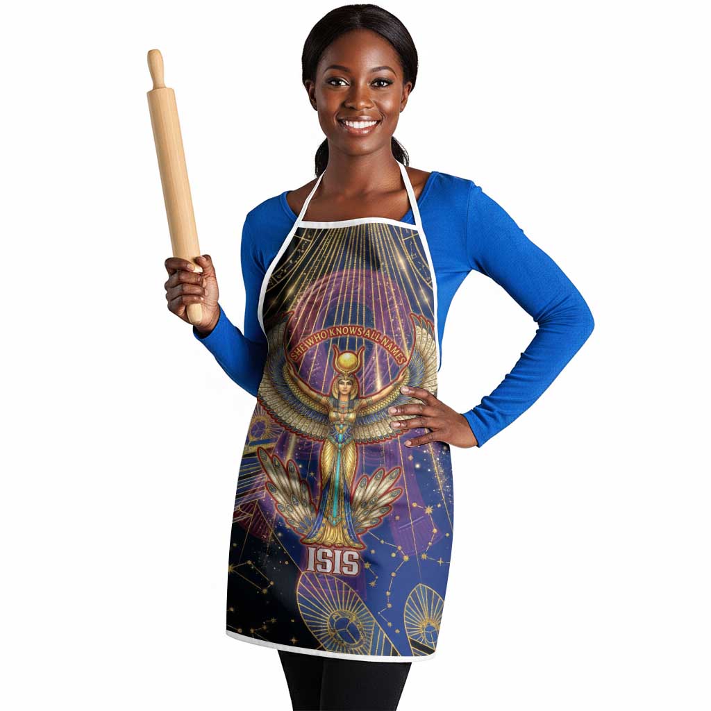 Isis Ankh Symbol Apron with Celestial Wings in Ancient Egyptian Cosmic