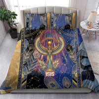 Isis Ankh Symbol Bedding Set with Celestial Wings in Ancient Egyptian Cosmic