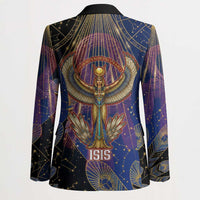 Isis Ankh Symbol Blazer with Celestial Wings in Ancient Egyptian Cosmic