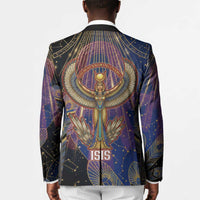 Isis Ankh Symbol Blazer with Celestial Wings in Ancient Egyptian Cosmic