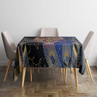 Isis Ankh Symbol Tablecloth with Celestial Wings in Ancient Egyptian Cosmic