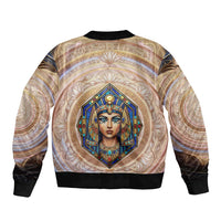 Isis Bomber Jacket with Falcon Symbol and Sacred Geometry in Egyptian