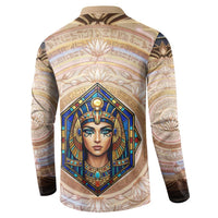 Isis Button Sweatshirt with Falcon Symbol and Sacred Geometry in Egyptian