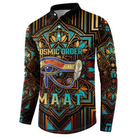Ma’at Eye of Horus Button Sweatshirt Egyptian Feather Celebrating Truth