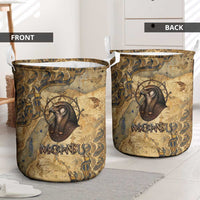 Montu Laundry Basket Falcon Head War God Ancient Egyptian Map Feathers and Sun Disk