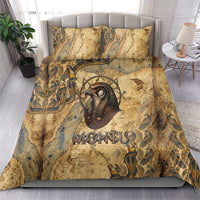 Montu Bedding Set Falcon Head War God Ancient Egyptian Map Feathers and Sun Disk