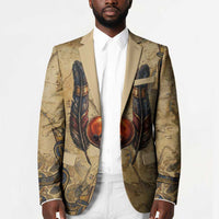 Montu Blazer Falcon Head War God Ancient Egyptian Map Feathers and Sun Disk