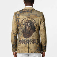 Montu Blazer Falcon Head War God Ancient Egyptian Map Feathers and Sun Disk