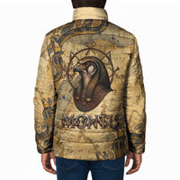 Montu Padded Jacket Falcon Head War God Ancient Egyptian Map Feathers and Sun Disk