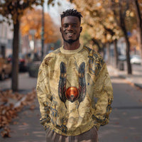 Montu Sweatshirt Falcon Head War God Ancient Egyptian Map Feathers and Sun Disk