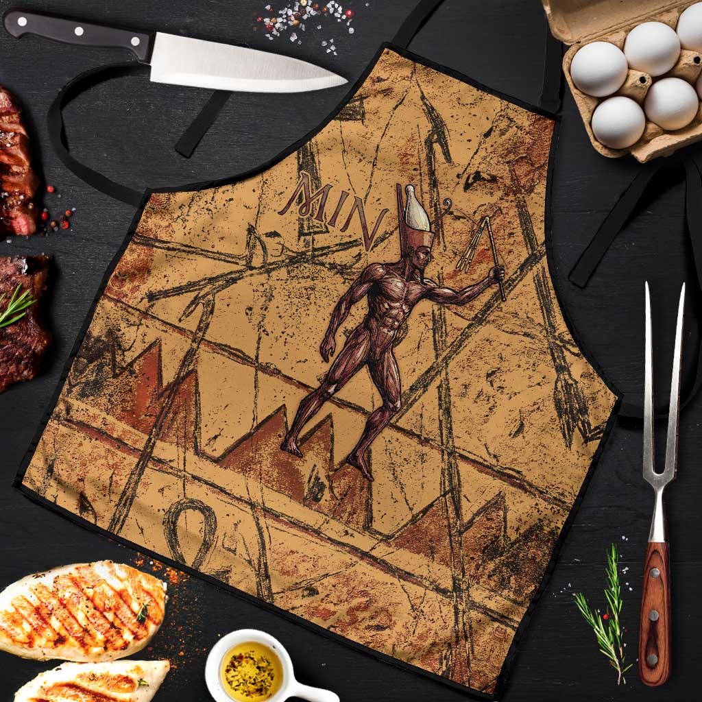 Min Ancient Egyptian Apron Fertility Symbol Sandstone Ankh Pyramid Pattern