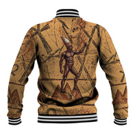 Min Ancient Egyptian Baseball Jacket Fertility Symbol Sandstone Ankh Pyramid Pattern