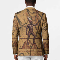 Min Ancient Egyptian Blazer Fertility Symbol Sandstone Ankh Pyramid Pattern