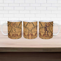 Min Ancient Egyptian Ceramic Mug Fertility Symbol Sandstone Ankh Pyramid Pattern