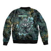 Nefertem Bomber Jacket Primordial Bloom Lotus Mystical Lion Cosmic Egyptian