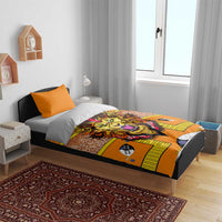 Swaziland Bedding Set Lion Shield and Leopard Print Tribal Design