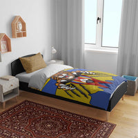 Swaziland Bedding Set Coat of Arms Lion Elephant Shield Leopard Print Design