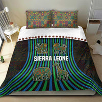 Sierra Leone Bedding Set with Tribal Animal Pattern Featuring Lion Elephant Giraffe and Monkey
