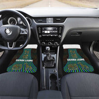 Car floor mats with tribal animal graphics and bold 'Sierra Leone' text, two pieces
