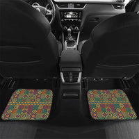 Rear car floor mats with colorful tribal pattern and 'Sierra Leone' lettering