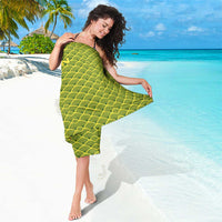 Gabon Tribal Pattern Sarong with National Flag Colors and Bold Text Design