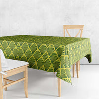 Gabon Tribal Pattern Tablecloth with National Flag Colors and Bold Text Design