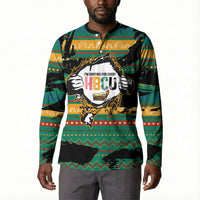 Rooting For Every HBCU Button Sweatshirt Pan African Kente Pattern - History And Knowledge Torch