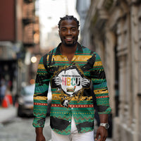 Rooting For Every HBCU Long Sleeve Button Shirt Pan African Kente Pattern - History And Knowledge Torch