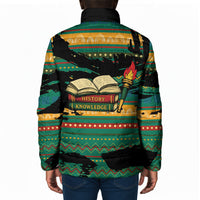 Rooting For Every HBCU Padded Jacket Pan African Kente Pattern - History And Knowledge Torch