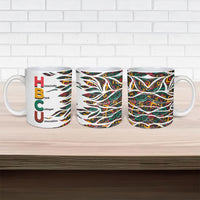 Historically Black Colleges Universities HBCU Ceramic Mug Pan African Colors Tribal Pattern Typography