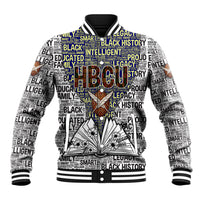 HBCU Black History Legacy Baseball Jacket Word Cloud African Shield Knowledge Book