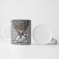 HBCU Black History Legacy Ceramic Mug Word Cloud African Shield Knowledge Book